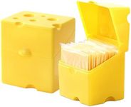 Sliced Cheese Holder, 2pcs 4inch Sliced Cheese Container for Fridge, BPA Cheese Slice Container with Flip Lid, Cheese Storage Box for Refrigerator