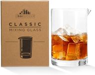 A Bar Above Classic Style Cocktail Mixing Glass – Thick, Sturdy Glass Beaker to Mix & Stir Cocktails – Drink Mixer Glass for Bar Mixing Set – Basic Professional or Home Bar Accessories (18 oz)