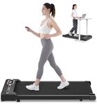 HomeFitnessCode Under Desk Treadmill, 2.5HP Portable Walking Pad Motorized Electric Treadmills for Home with LED Display & Remote, Adjustable Speed, No Assembly (Black-Classic)