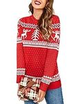 Zeagoo Womens Ugly Christmas Sweater Cute and Funny Christmas Tree Reindeer Knit Pullover Tops for Wintertime Holiday Parties