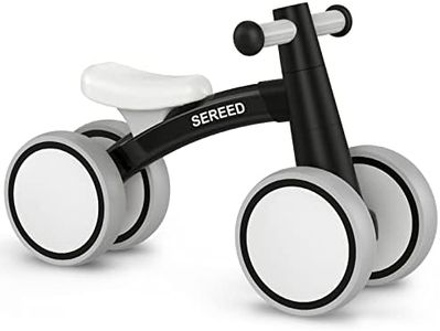 SEREED Baby Balance Bike for 1 Year Old Boys Girls 12-24 Month Toddler Balance Bike, 4 Wheels Toddler First Bike, First Birthday Gifts (Black)