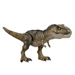 Jurassic World Dominion Dinosaur T Rex Toy, Thrash ‘N Devour Tyrannosaurus Rex Action Figure with Sound and Motion