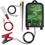 12 Volt Battery Powered Electric Fence Energiser XSTOP BA80 10Km Range, 0.6 Joule Output, Weatherproof Kit Includes Leads and Earth Stake. For Horses and Other Animals