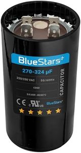 [2025 Upgraded] BlueStars 270-324 uF MFD 220-250 VAC Volts Round Start Capacitor 50/60 Hz AC Electric - Lot -1 - for Electric Motor, OEM Single Phase Motor Capacitors - Lifetime Up to 30.000 Hours