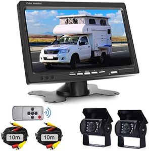YYKJ Cámara Marcha Atrás para Coche, Cámara de Visión Trasera Impermeable IP68 con Visión Nocturna + Monitor de Visión Trasera de 4,3 Pulgadas y Cable de 33 pies para RV/Autobús/Camión/Remolque