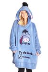 Disney Hoodie Blanket, Sherpa Fleece Oversized Hoodie, Eeyore Stitch Gifts (Blue Eeyore)