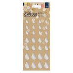 docrafts Capsule Geometric Papermania Adhesive Teardrops Mirror Shapes, Silver (Pack of 28)