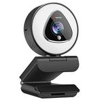 Angetube Streaming Webcam with Light - 1080P HD Web Camera with Microphone, Auto Focus Stream Cam, USB Camera with Digital Zoom for Twitch Desktop | Computer | Laptop | PC | Xbox Gaming, Zoom Meeting