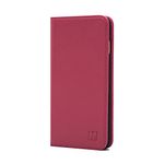 32nd Classic Series - Real Leather Book Wallet Flip Case Cover For Apple iPhone 7, 8, SE (2020) & SE (2022), Real Leather With Card Slot, Magnetic Closure and Stand - Rose Pink