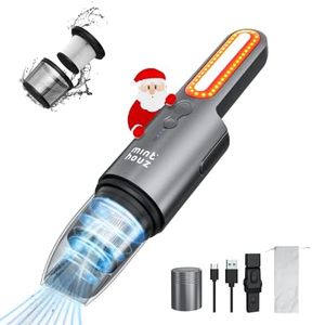 Portable Cordless Handheld Vacuum Cleaner, Minthouz 6000Pa Suction Car Vacuum Cordless Rechargeable Dust Buster, Mini Hand Held Vacuum Cleaner with LED, Hand Vacuum for Car, Home & Pet Hair - USB C