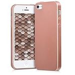 kwmobile Case Compatible with Apple iPhone SE (1.Gen 2016) / iPhone 5 / iPhone 5S Case - Soft Slim Metallic TPU Silicone Cover - Metallic Rose Gold