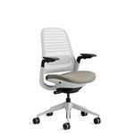 Steelcase Series 1 Ergonomic Height Adjustable Office Chair with Adjustable Lumbar Support and Armrests, Breathable Light Grey Back Mesh and Comfortable Beige/Grey Seat Fabric, 66 x 64 x 92cm