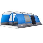 Trail Shilstone 6 Man Tent, Large Family Camping Tunnel Tent, 5000mm Waterproof, Dark Zone Bedroom, Living Area, Standing Height, Front Awning, Cable Access, Bag (L640cm x W400cm x H210cm)