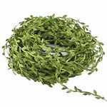 MMkiss 65 Ft Artificial Vines,Artificial Eucalyptus Leaf Garland Fake Hanging Plants Leaves DIY Wreath Foliage Green Leaves Ribbon Decorative Wreath Accessory Wall Crafts Party Décor