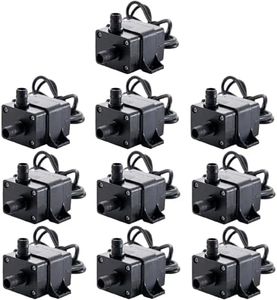 10-Pack 12V Brushless Water Pump 240L/H 3M Lift, 4.2W Ultra-Quiet Submersible Pump for Aquariums/Fish Tanks/Swimming Pools (DC 12V, 240 Liters/Hour)​​