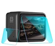 Yantralay Tempered Glass Screen Protector Kit Compatible for Hero 8 Action Camera Film Screen- Anti-Scratch, Smudge-Resistant LCD & Lens Guards