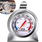 Nemor Oven Thermometer 100-600F, Stainless Steel Grill Thermometer, Instant Read Large Dial Smoker Thermometer with Hook, Kitchen Cooking Thermometer for BBQ Baking