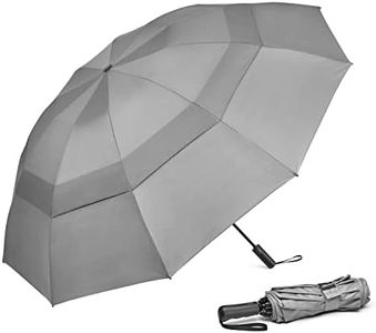 G4Free 54 Inch Large Compact Golf Umbrella Windproof 10 Ribs Reverse Travel Umbrella for Rain Double Canopy Vented Umbrella Automatic Open Close