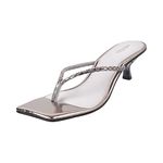 Metro Women Gun Metal Kitten Heel Sandal UK/5 EU/38 (40-77)