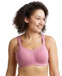 Jockey FE78 Women's Wirefree Padded Super Combed Cotton Elastane Stretch Full Coverage Plus Size Bra with Broad Wings_Heather Rose_36D