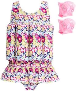 Summshall Baby Girls Swimsuit with Floatation Toddler One Piece Swimsuits Kids Swim Vest Swimwear Float Suit Summer Beach Bathing Suit Colorful