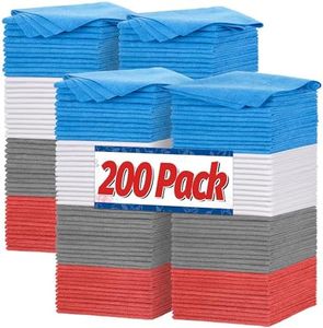 FIXSMITH Shop Towels, Microfiber Cleaning Cloth Bulk, 200 Pack Microfiber Towels for Cars, All-Purpose Absorbent Cleaning Rags, Dust Cloth for Automotive, Mechanic, Garage, Bar, 11.5 x 11.5 inch