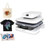 LOKLIK Auto Heat Press Machine - HTV Heat Transfer Vinyl Heat Press Machine for Sublimation Printing with Large 38cm Plate - Perfect for T Shirts/Fabric/Clothes - White