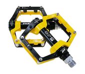 Black Yellow 528 shanmashi Mountain Bike MTB Pedals Aluminium Bicycle BMX Flat Pedal with Removable Non-Slip Studs 9/16