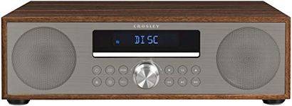 Crosley CR3501A-WA Fleetwood Bluetooth FM Clock Radio and CD Player, Walnut