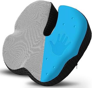 Grin Health SitPlus Coccyx Seat Cushion with Cooling Memory Foam Orthopaedic Seat Cushion for Tailbone, Sciatica, Lower Back, Hip Support for Chairs/Home (Grey)