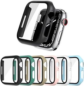 DULIPING 6-Pack Screen Protector for Apple Watch SE/Seires 6 5 4 40mm, Hard PC Case with Tempered Glass All-Around Bumper Cover Compatible with iWatch Series SE/6/5/4 40mm Accessories