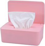 Diaper Wipes Dispenser, Baby Wipes Case, Baby Wipe Holder Keeps Diaper Wipes Fresh, Wipe Container with Non-Slip Feet (Pink)