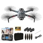 HYTOBP S179 Drones with Cameras for Adults 4K, Brushless Motor, 360° Obstacle Avoidance, LED Remote Control, 60 Mins Flight, 3 Batteries, Gesture Control, Larger Unfolded Drone for Adults