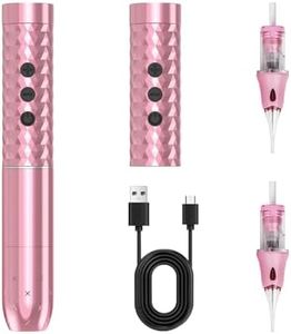 Wireless Air Pro PMU Machine Tattoo Pen Machine with Dual-battery Microblading Device with Diamond Pink Shimmering Line Color for Brows Lip Eyeliner SMP Tattooing Lining and Shading for Aritsts