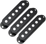 Musiclily Pro Plastic Guitar Single Coil Pickup Covers for USA/Mexico Strat Electric Guitar, Black (Set of 3)