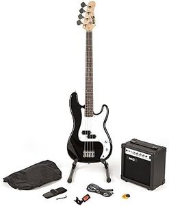 RockJam Full-Size Bass Guitar Kit with Amp, Tuner, Stand & Bag