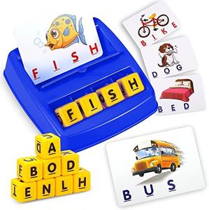 Fenikso Matching Letter Game, Alphabet Spelling & Reading Words, Objects & Number & Color Recognition, Early Learning Educational Toy for Preschool & Kindergarten Kids Over 3-8 Years Old, Best Gifts