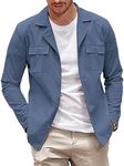 COOFANDY Lightweight Work Shirt Long Sleeve Casual Button Down Jackets Outdoor Shacket