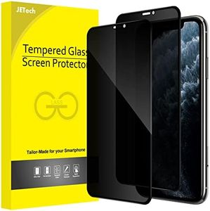 JETech Privacy Full Coverage Screen Protector for iPhone 11 Pro Max/XS Max 6.5-Inch, Anti-Spy Tempered Glass Film, Edge to Edge Protection Case-Friendly, 2-Pack