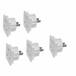 High Grade - [5 PACK] Travel Adapter Converts UK Plug to 2 pin (Flat) Plug - Works in USA/China/Japan/Thailand/Vietnam/Australia/Malaysia/Maldives/Mexico and More