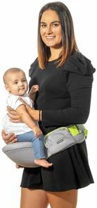 InnovaGoods® Portabebes ergonómico, asiento bebe taburete de cintura para llevar a niños pequeños con 2 Bolsillos, correa ajustable, Funda con cremallera extraíble y lavable.