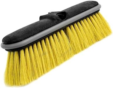 DOCA Floor Scrub Brush with Long Handle - Head Only - No Pole Extension Pole (6+ Reach) - Outdoor Broom - Car Wash Brush with Long Handle Also for House Siding, Deck, Patio & More