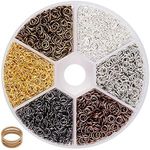 BEADNOVA 4mm Open Jump Rings for Jewelry Making Assorted Colors Jump Rings for Keychain (3300Pcs)