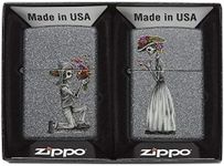 Zippo Skeleton Flowers Iron Stone Gift Set Pocket Lighters