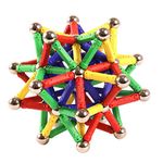 Magnetic Building Set 96 Piece - 2.7cm Long Magnet Sticks and Steel Balls - Great Present and Learning Brain Magnet Toy for Kids of All Ages