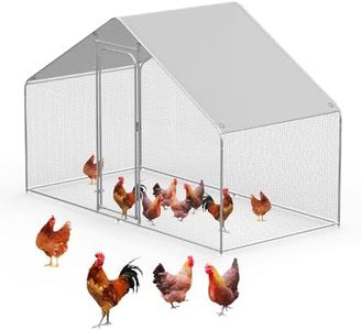 Advwin Chicken Coop, 1.5x3x1.95m Large Metal Chicken House, Poultry Habitat Cage with Waterproof Cover, Walk-in Chicken Run Pen for Small Animals, Yard, Farm, Patio