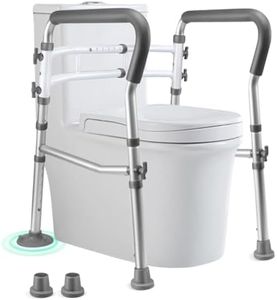Toilet Safety Rails, Adjustable Height & Width Toilet Frame with Handles for Seniors, Elderly, Handicap & Disabled, Fit Most Toilet