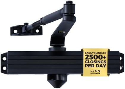 LYNN HARDWARE Medium/Heavy Duty Automatic Door Closer (Matte Black) - Commercial Grade, Contractors Choice, Adjustable Speed & Force, 3 Mounting Options, 3 Hour Fire Rated (DC7016 Model)