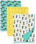 Amazon Essentials Disney | Marvel | Star Wars | Princess Girls' Swaddle Blankets, Pack of 3, 3-pack Princess Wish, One Size