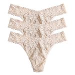 hanky panky, Signature Lace Original Rise Thong 3 Pack, One Size (4-14), Chai, One Size